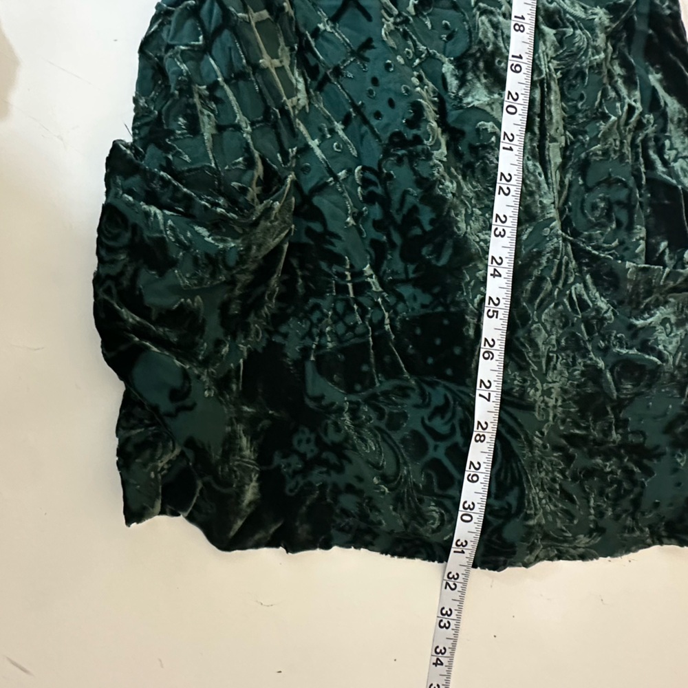 Balmain X H&M Green‎ Silk Viscose Velvet Floral High Neck Chic Mini Dress NWT 6 - Picture 15 of 16